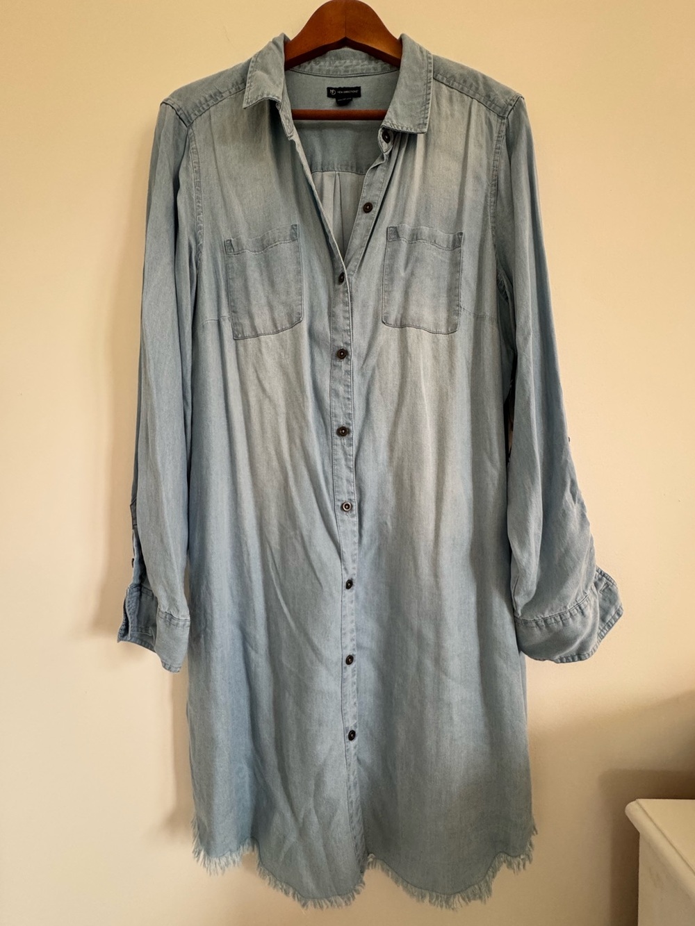 NWT new directions Light Wash Denim Shirt Dress